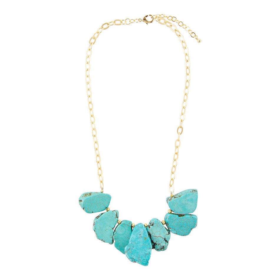 Turquoise Slabs Statement Necklace - Barse Jewelry