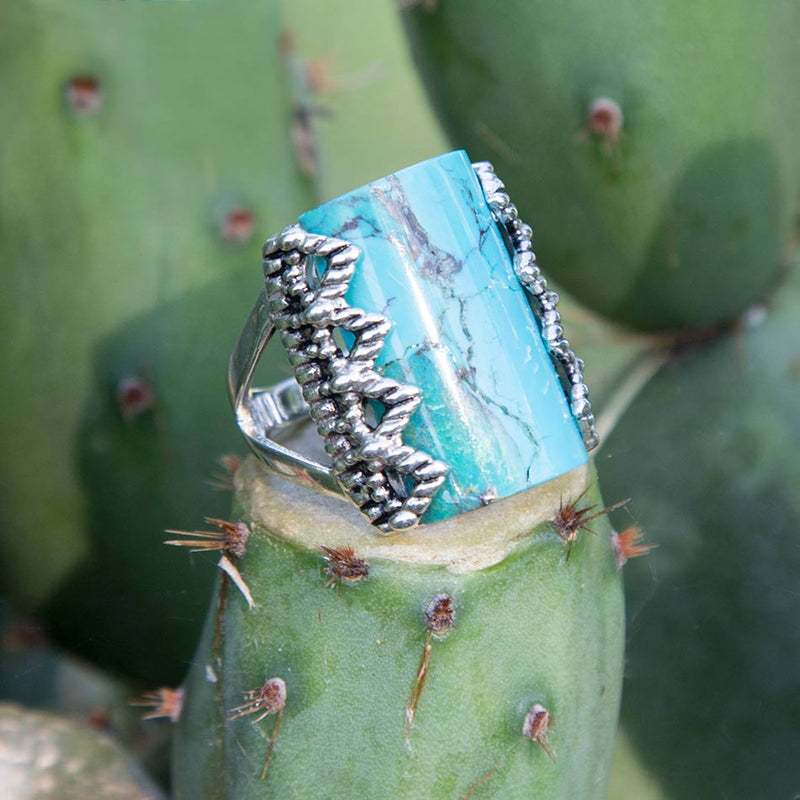 Turquoise Slice Statement Ring - Barse Jewelry