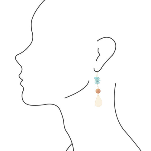 Turquoise Sol Charm Drop Earrings - Barse Jewelry