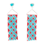 Turquoise Woven Seed Bead Earrings - Barse Jewelry