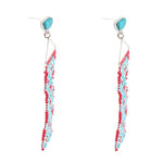 Turquoise Woven Seed Bead Earrings - Barse Jewelry