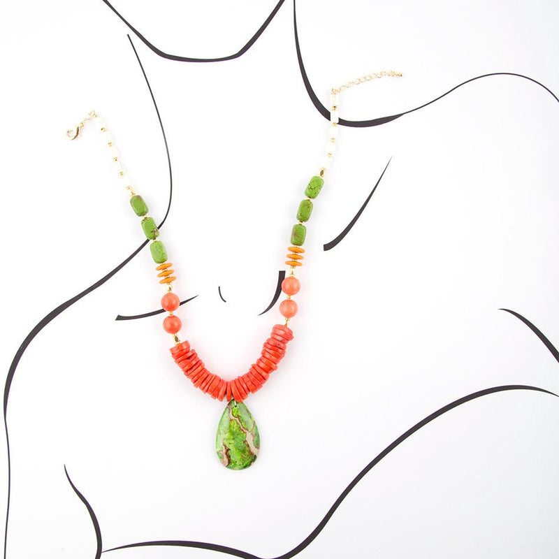Twist of Lime Jasper Pendant Necklace - Barse Jewelry