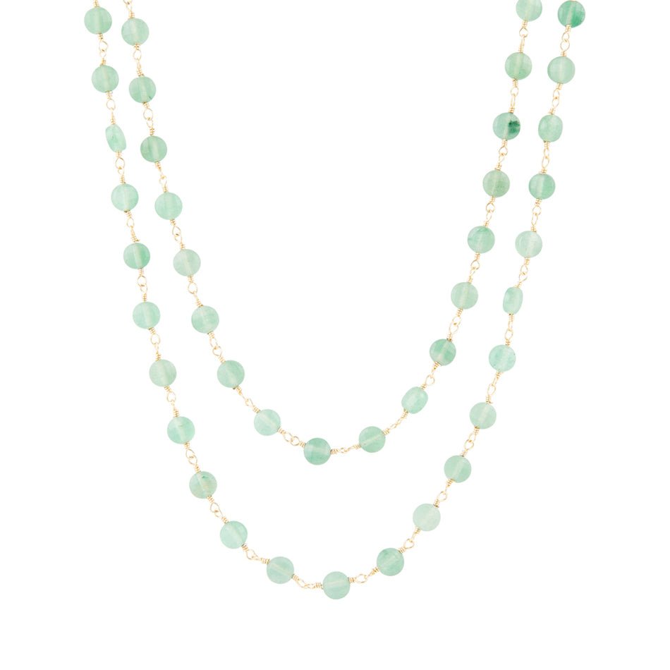 Two Row Green Aventurine Necklace - Barse Jewelry
