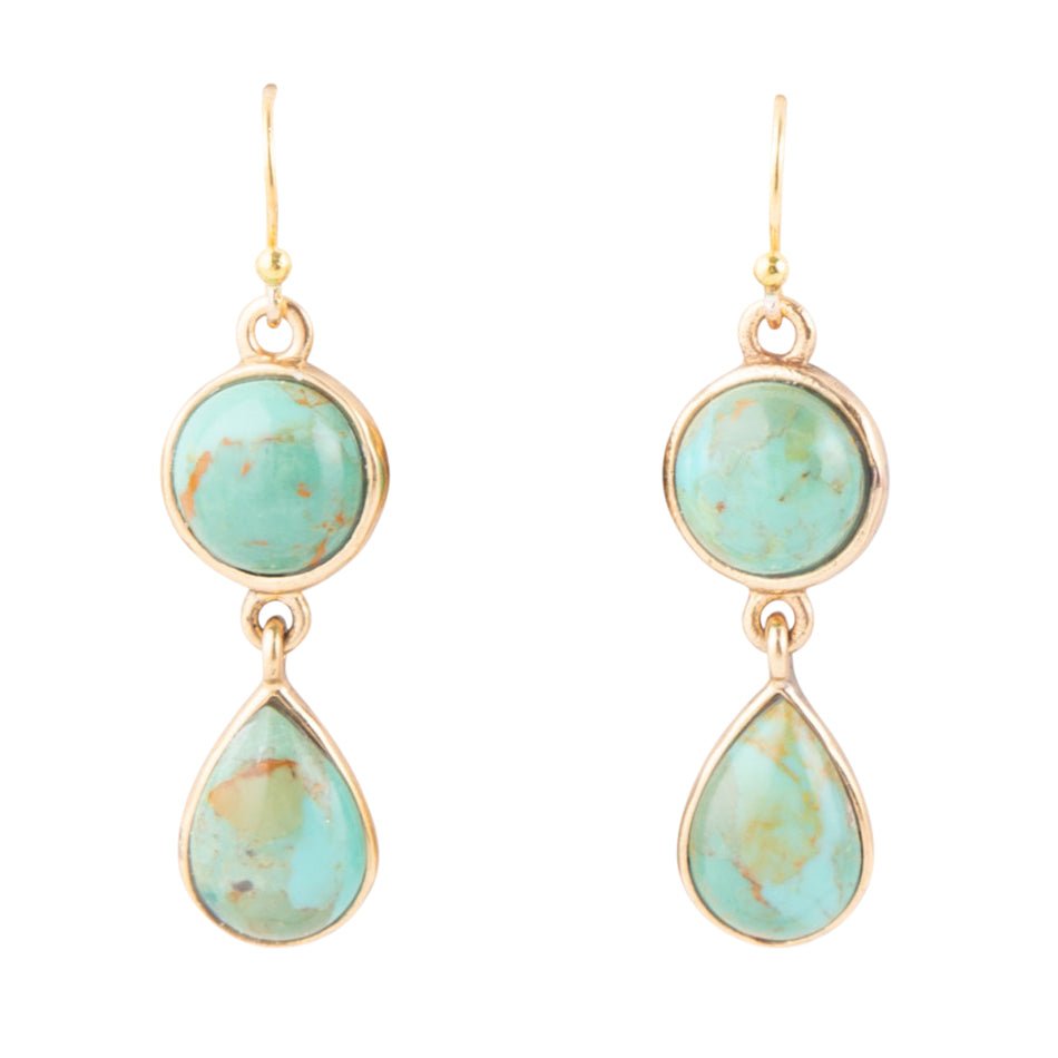 Two Turquoise Drop Earrings - Barse Jewelry