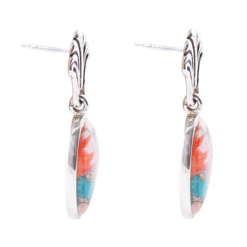 Valerie Turquoise and Spiny Oyster Sterling Silver Earrings - Barse Jewelry