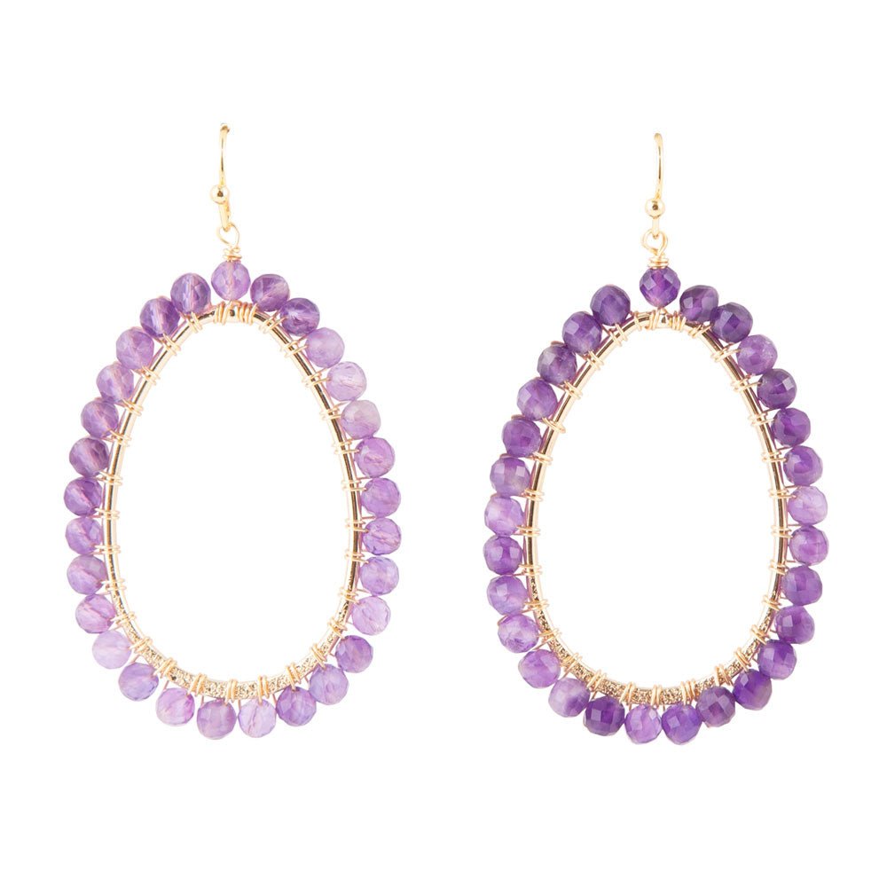 Victoria Amethyst Loop Earrings - Barse Jewelry