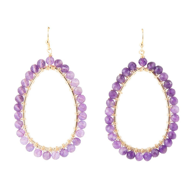 Victoria Amethyst Loop Earrings - Barse Jewelry