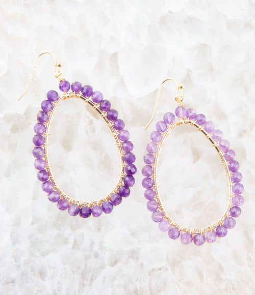 Victoria Amethyst Loop Earrings - Barse Jewelry