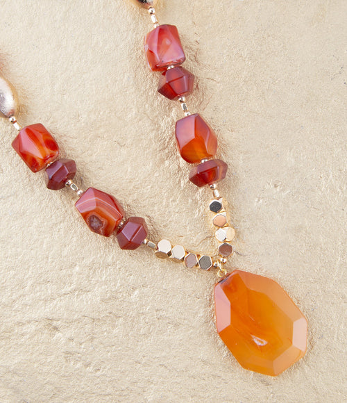Victoria Carnelian Pendant Necklace - Barse Jewelry