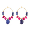 Viola Purple and Lapis Hoop Earring - Barse Jewelry