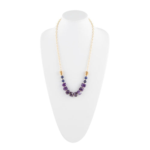 Viola Purple Quartz Long Necklace - Barse Jewelry