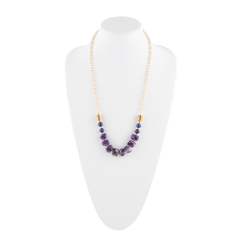 Viola Purple Quartz Long Necklace - Barse Jewelry