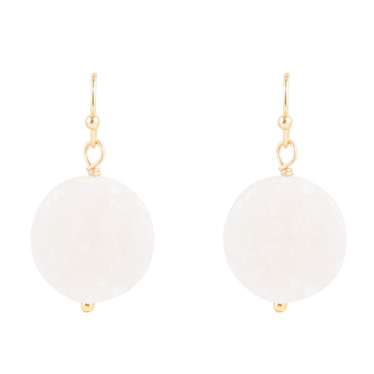 White Druzy Drop Earring