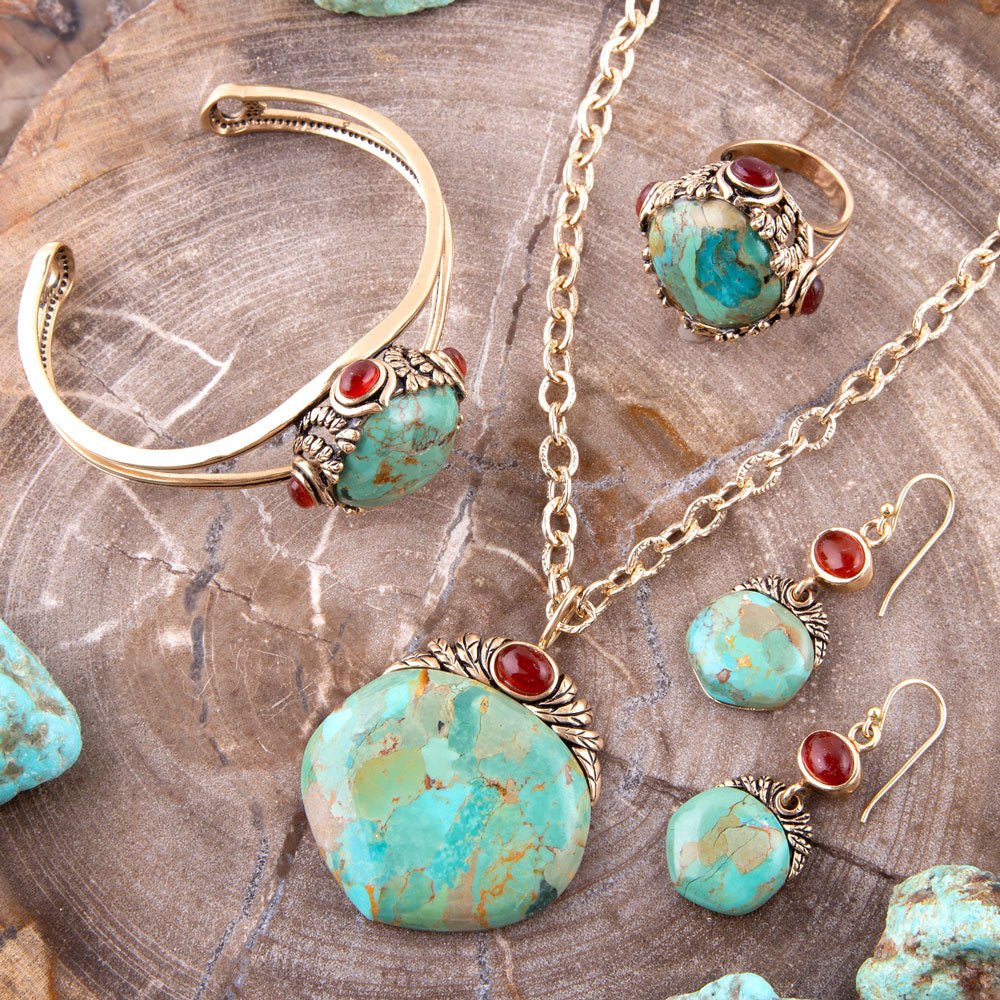 Wilder Turquoise Carnelian and Bronze Cuff Bracelet - Barse Jewelry
