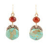 Wilder Turquoise Carnelian and Bronze Drop Earrings - Barse Jewelry