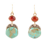 Wilder Turquoise Carnelian and Bronze Drop Earrings - Barse Jewelry