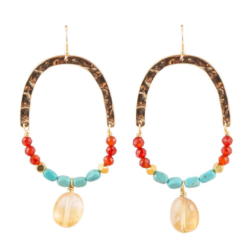 Windswept Turquoise Loop Earrings - Barse Jewelry