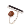 Wood and Onyx Size Adjustable Ring - Barse Jewelry