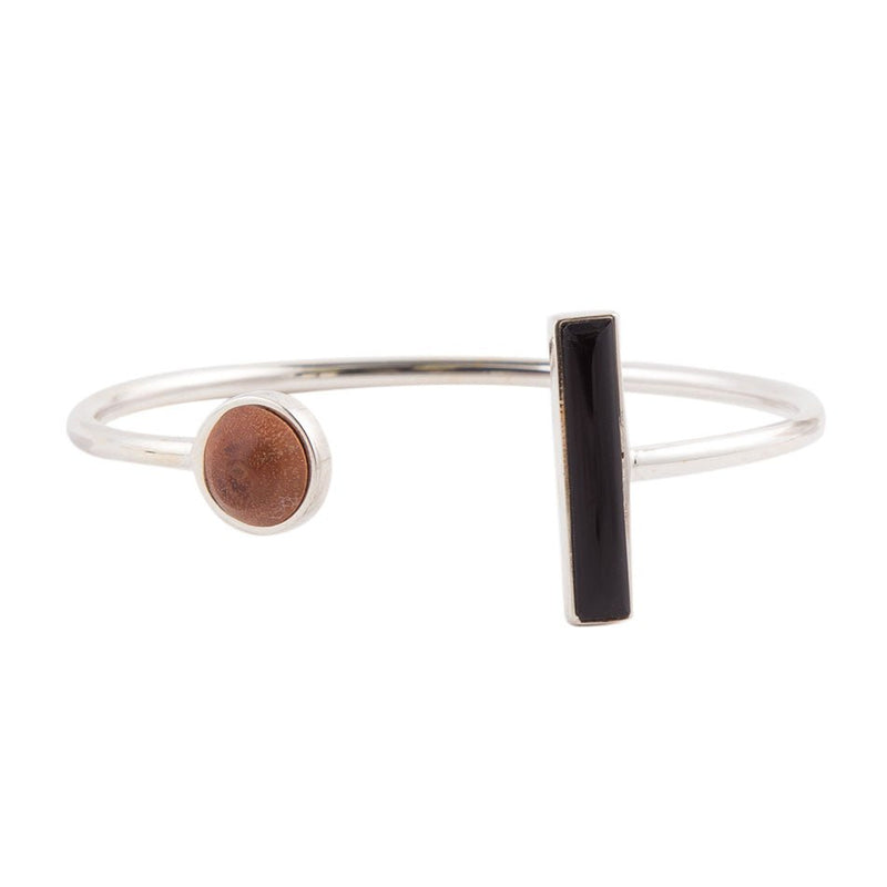 Wood and Stone Cuff Bracelet - Barse Jewelry