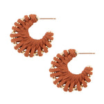 Woven Leather Hoop Earrings - Barse Jewelry
