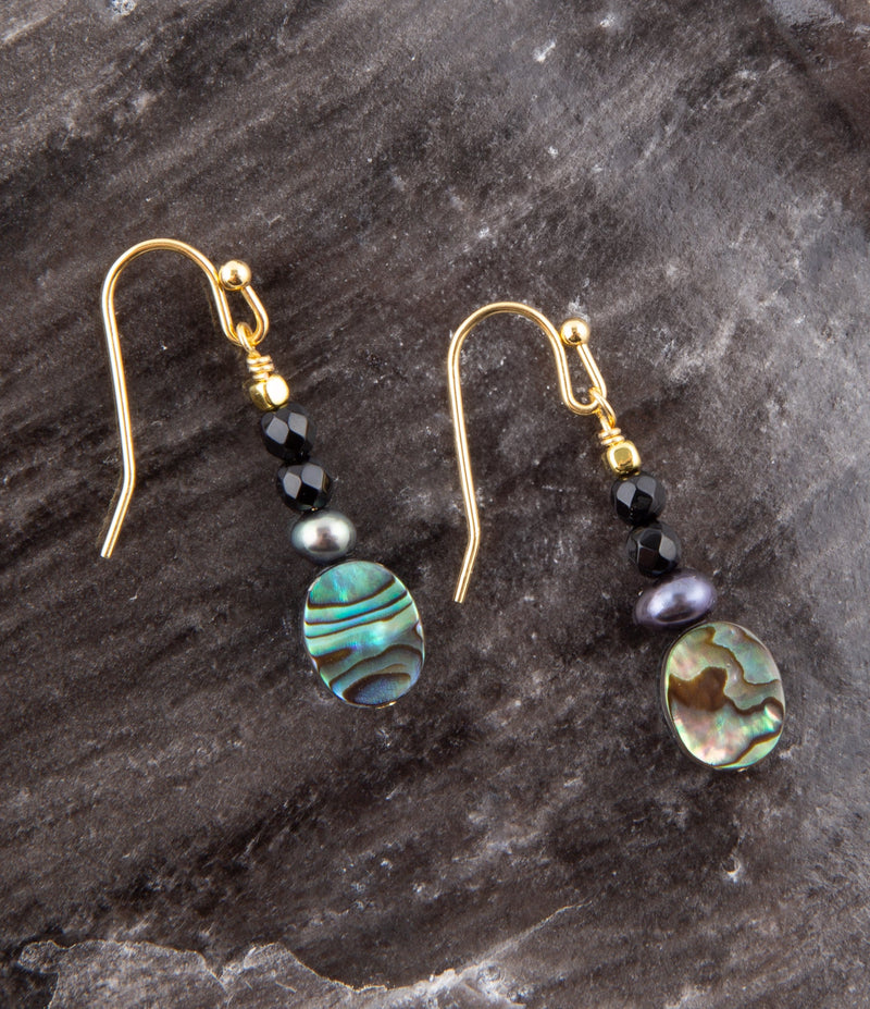 Xavier Abalone Onyx Earrings - Barse Jewelry