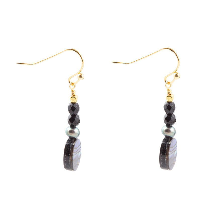 Xavier Abalone Onyx Earrings - Barse Jewelry