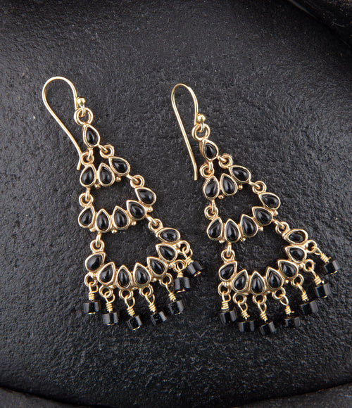 Xavier Black Onyx Chandelier Earrings - Barse Jewelry