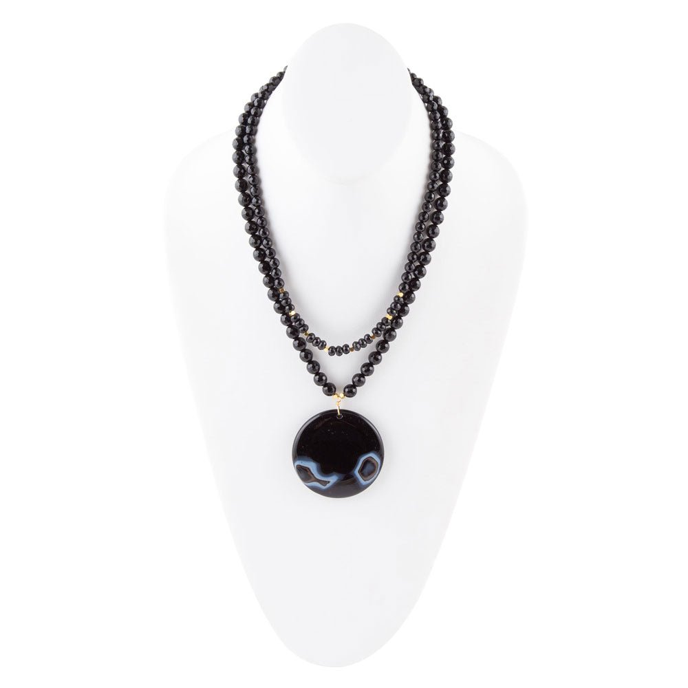 Xavier Black Onyx Pendant Necklace - Barse Jewelry