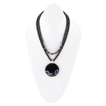 Xavier Black Onyx Pendant Necklace - Barse Jewelry