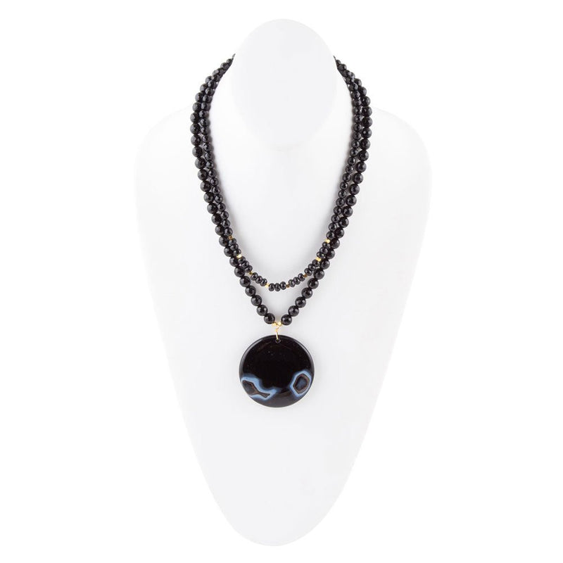 Xavier Black Onyx Pendant Necklace - Barse Jewelry