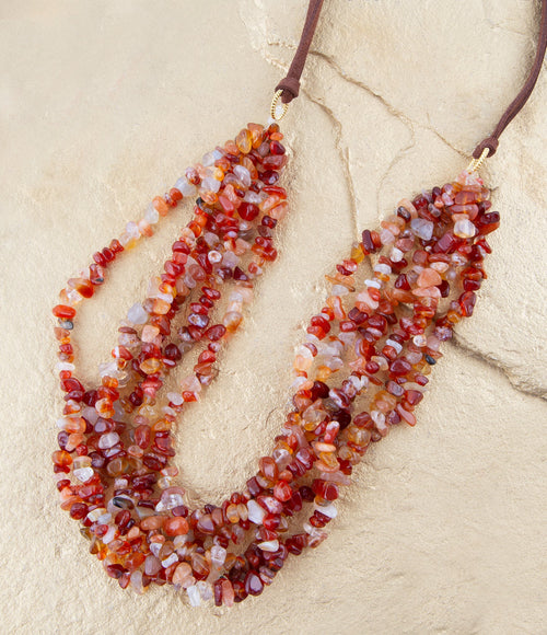Xavier Carnelian Multi-Strand Necklace - Barse Jewelry
