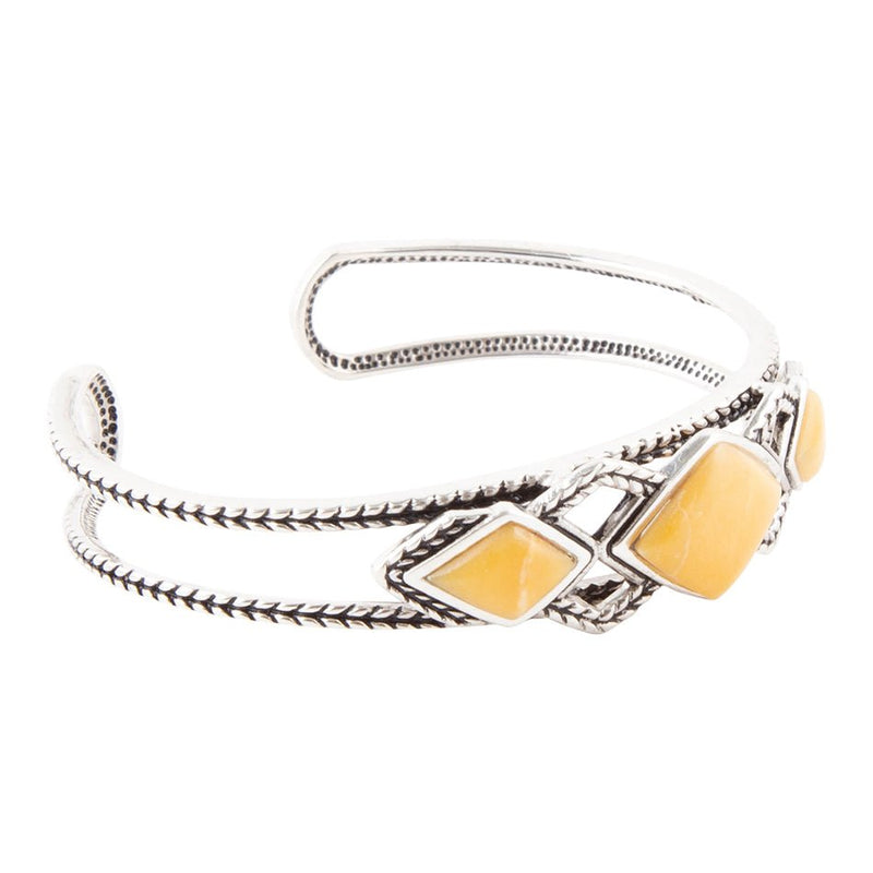 Yellow Agate and Sterling Silver Cuff Bracelet - Barse Jewelry