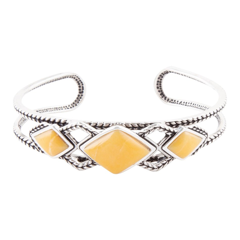 Yellow Agate and Sterling Silver Cuff Bracelet - Barse Jewelry