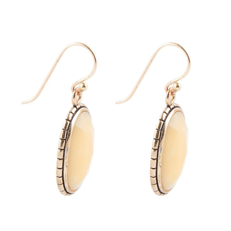 Yellow Agate Faceted Oval Earring - Barse Jewelry