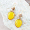 Yellow Chalcedony and Bronze Drop Earrings - Barse Jewelry