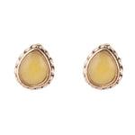 Yellow Chalcedony Teardrop Post Earring - Barse Jewelry