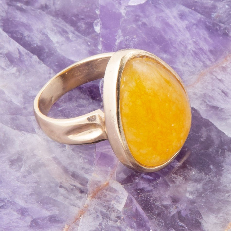 Yellow Quartz and Bronze Drop Ring - Barse Jewelry