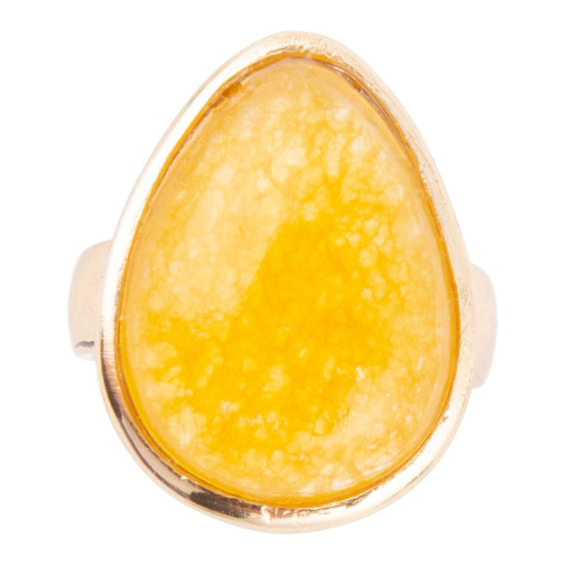Yellow Quartz and Bronze Drop Ring - Barse Jewelry